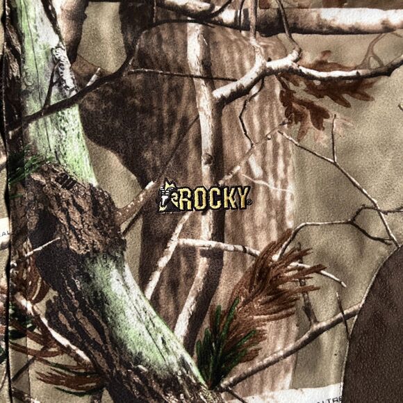 Rocky L/G Realtree Camo Hunting Outdoor Zip Up Hooded Jacket Fleece Brown - Picture 2 of 10